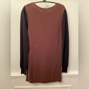 LAUREN RALPH LAUREN Two Tone Knit Long Sleeve Sweater Medium